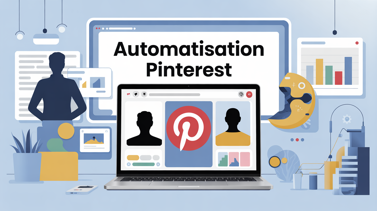 automatisation pinterest ordinateur espace travail moderne