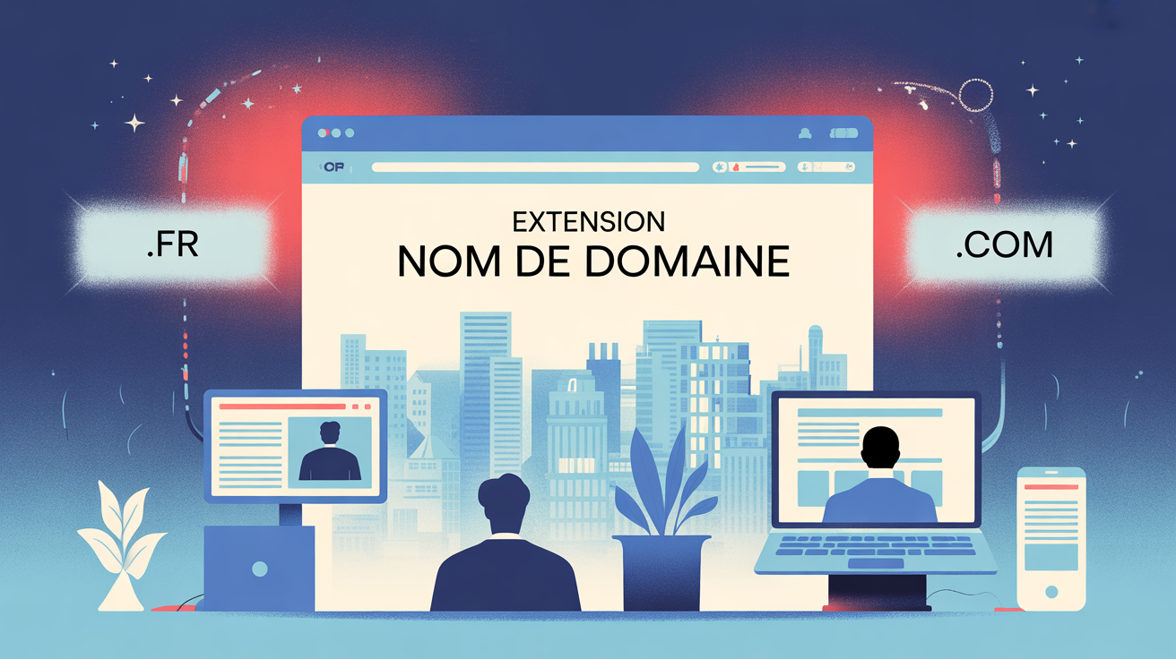 illustration extension nom de domaine .com .fr