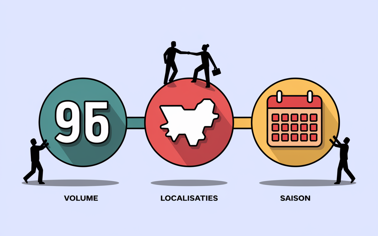 key words, types, volume, local, saison