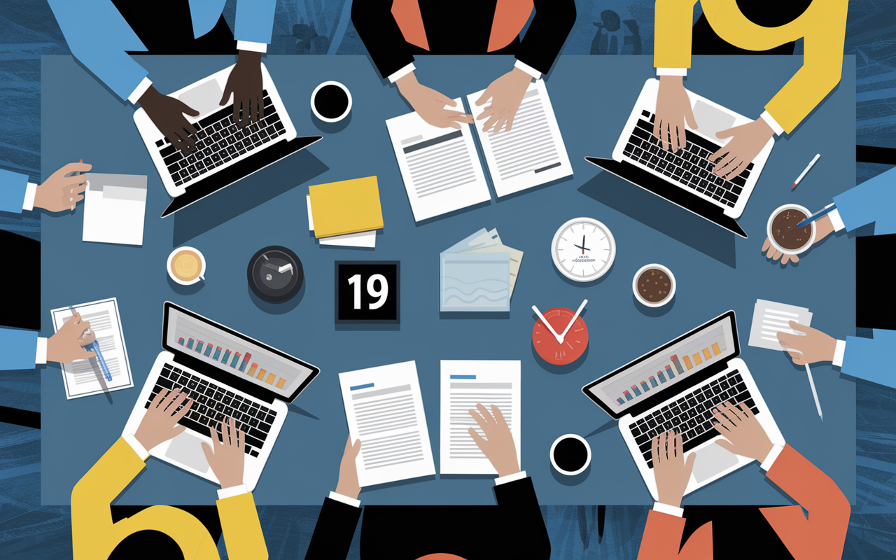 Equipe travaille workflow SEO productivite rapide