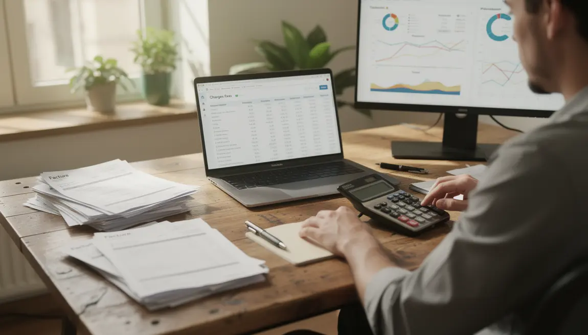 Bureau d'entrepreneur avec gestion charges fixes sur Excel