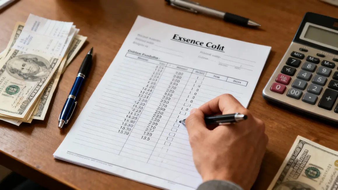 Checklist note de frais conforme préremplie avec justificatifs