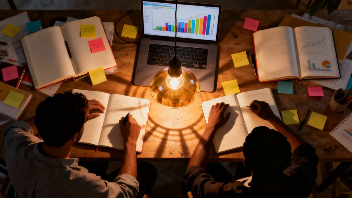 Table equipe travail plan marketing creatif