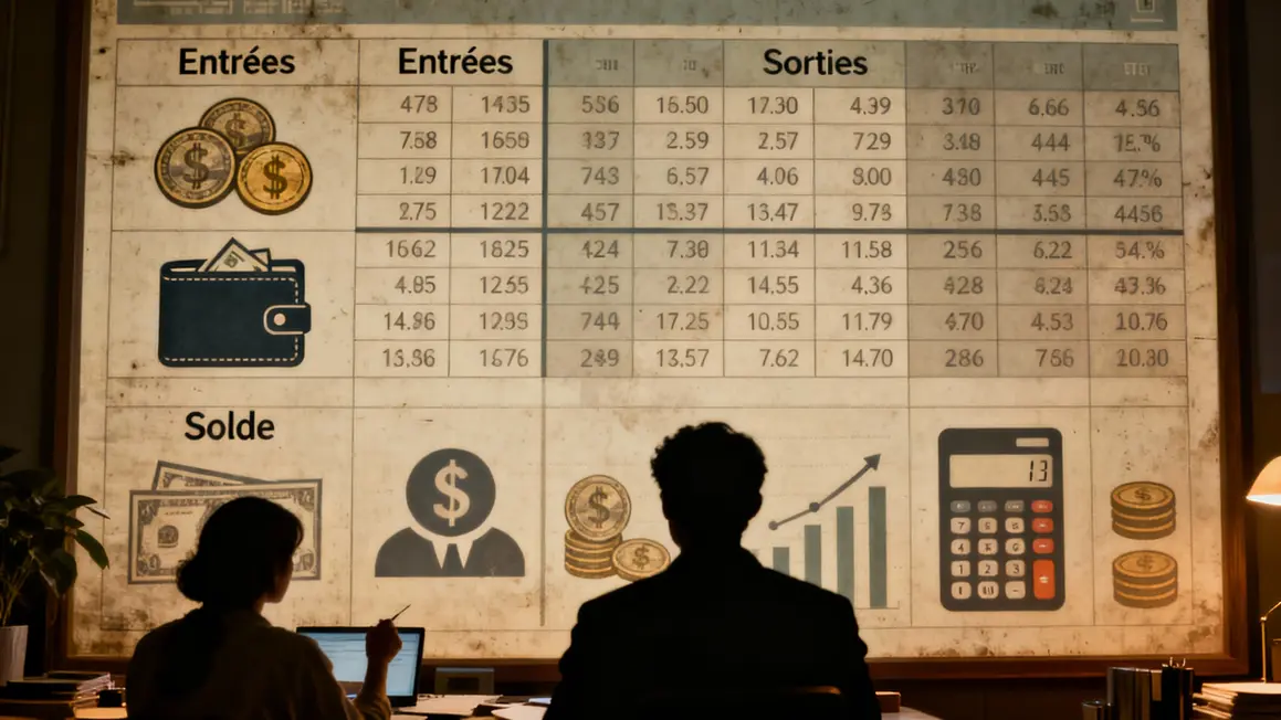 Tableau digital suivi trésorerie entrées sorties