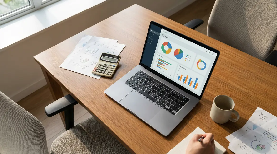 Tableau de bord financier stylise PME
