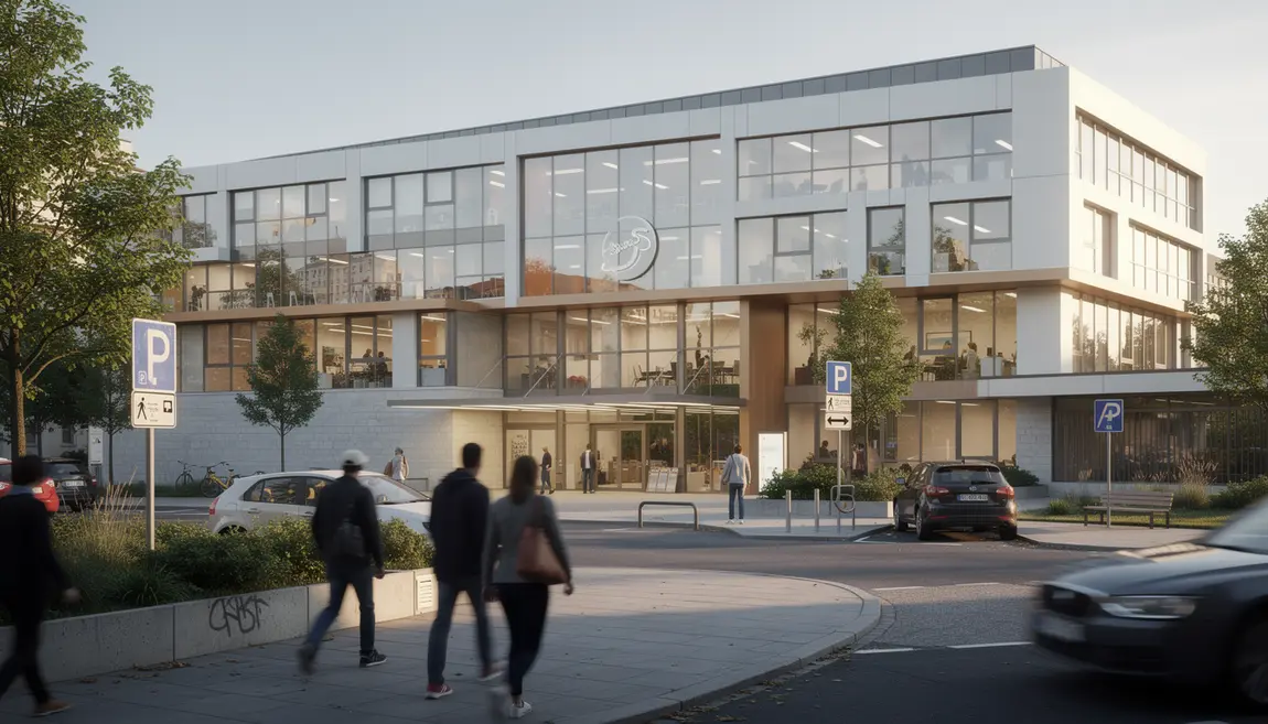 Vue extérieure Quai des Entrepreneurs Châteaubriant centre entrepreneurial proche gare