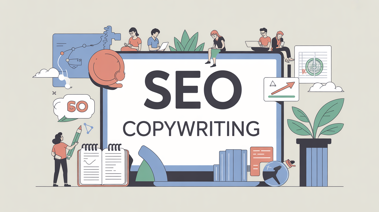 illustration seo copywriting ordinateur carnet