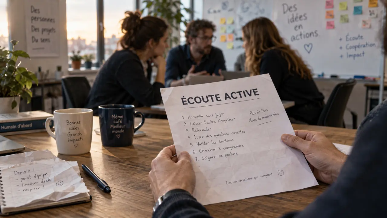 Capacités relationnelles : écoute active et collaboration en open space