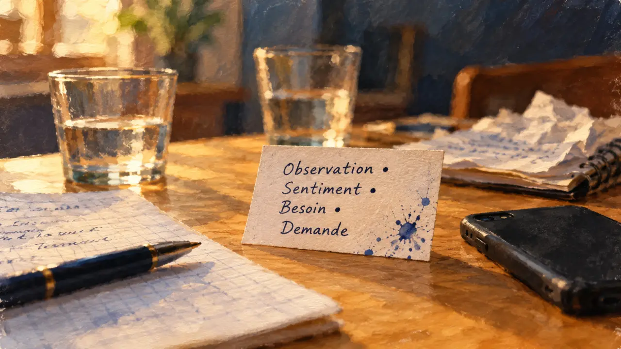 Communication non violente exemples : carte observation sentiment besoin demande