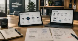 Site e commerce sur mesure : réunion projet e-commerce ERP stocks livraison